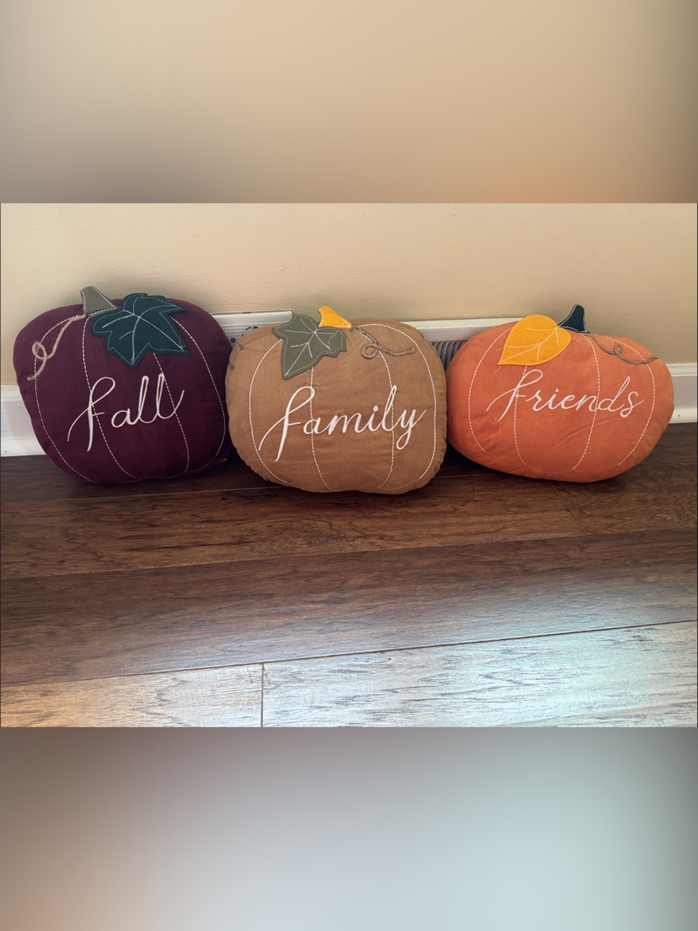 Holiday Pumpkin Pillow Set - Plum, Brown, Orange
